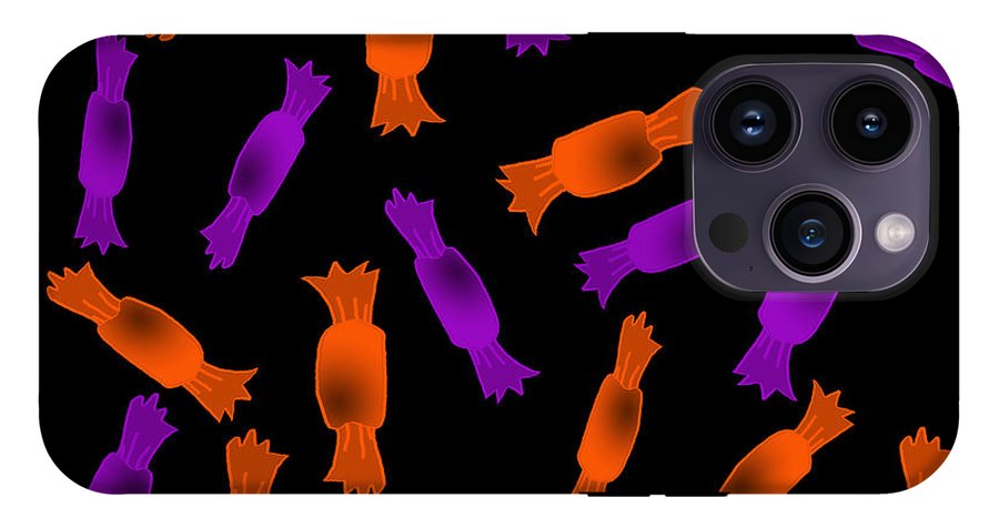 Halloween Candy On Black - Phone Case