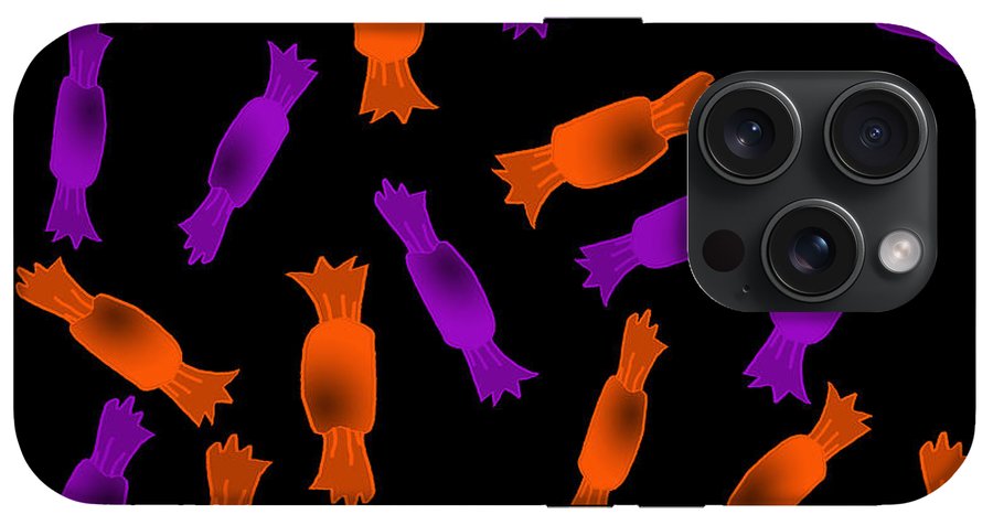 Halloween Candy On Black - Phone Case