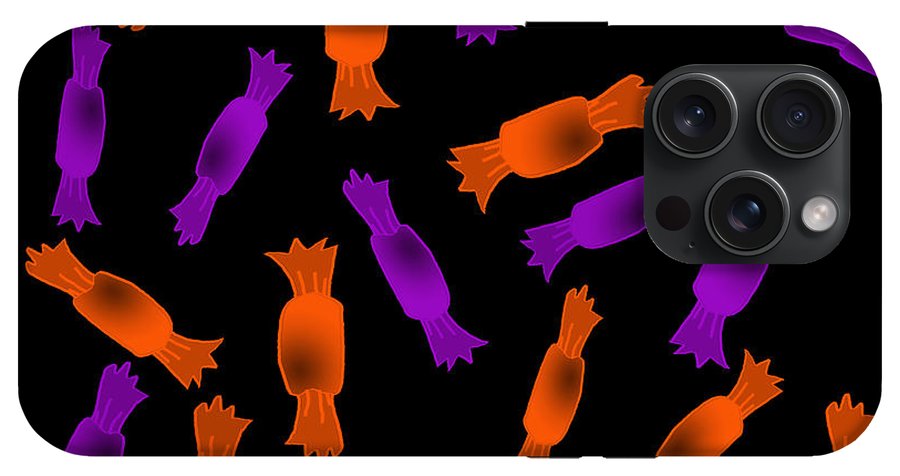 Halloween Candy On Black - Phone Case