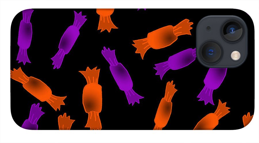 Halloween Candy On Black - Phone Case