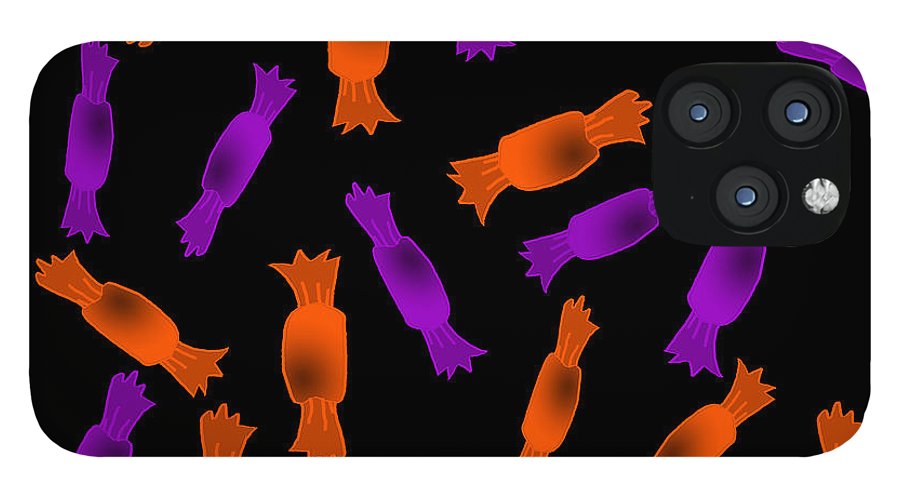 Halloween Candy On Black - Phone Case