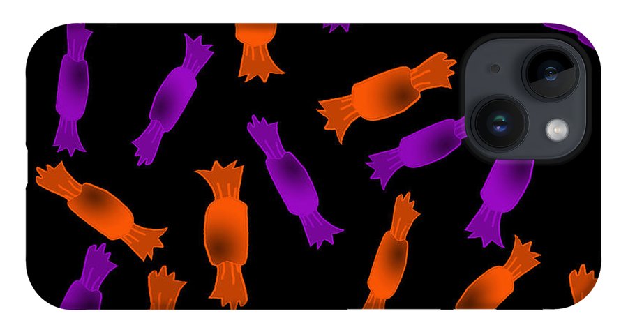 Halloween Candy On Black - Phone Case