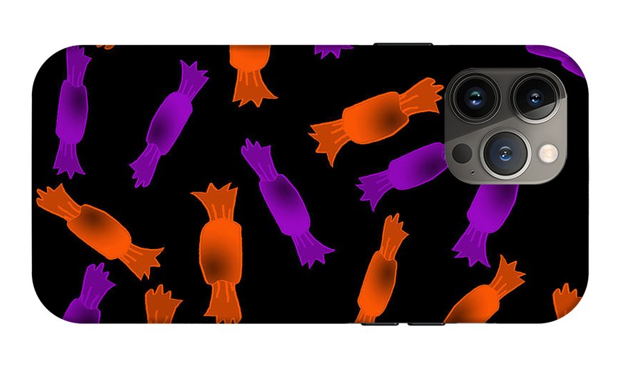 Halloween Candy On Black - Phone Case