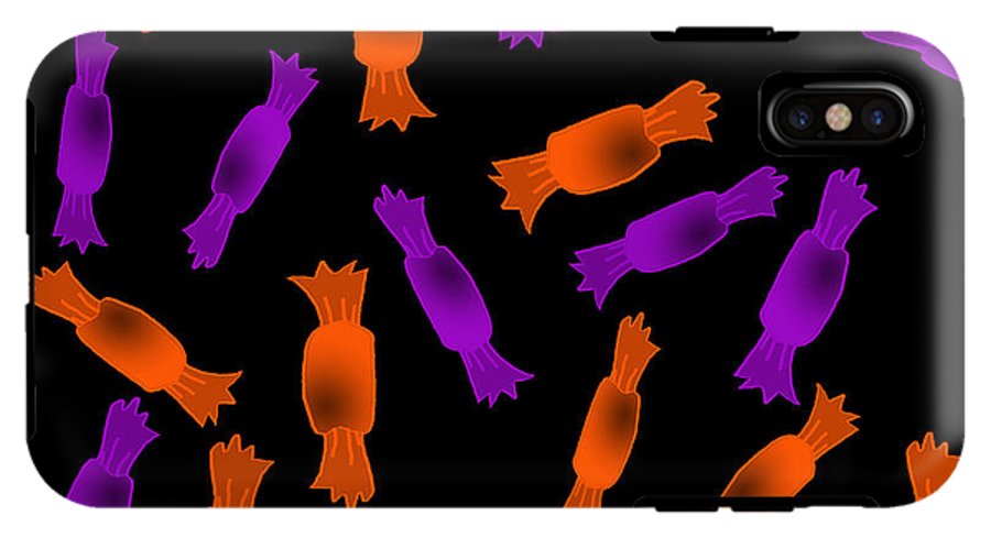 Halloween Candy On Black - Phone Case