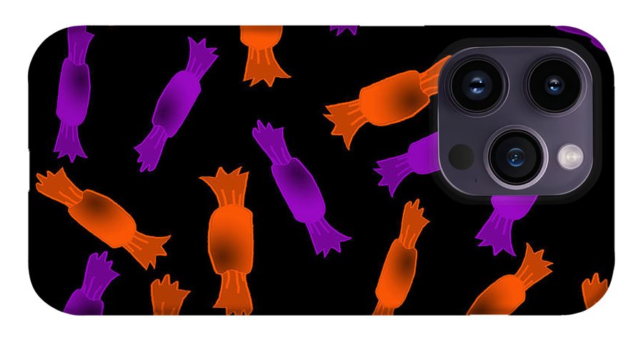 Halloween Candy On Black - Phone Case