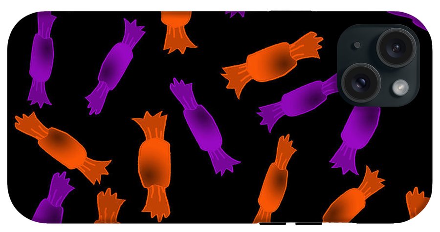 Halloween Candy On Black - Phone Case