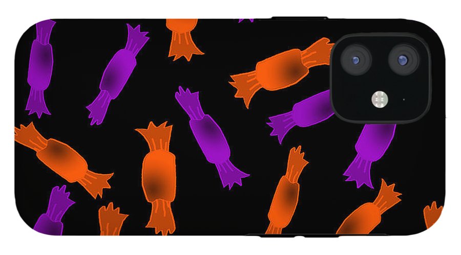 Halloween Candy On Black - Phone Case