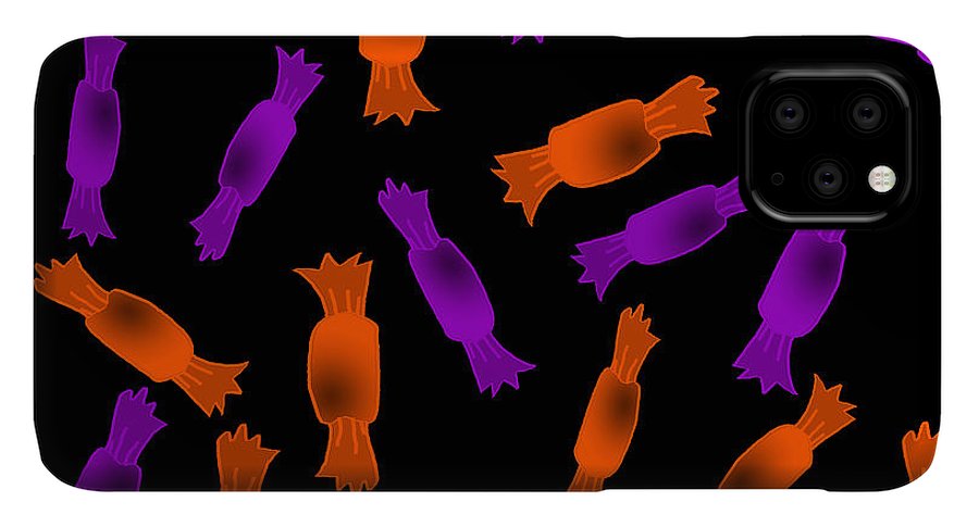 Halloween Candy On Black - Phone Case