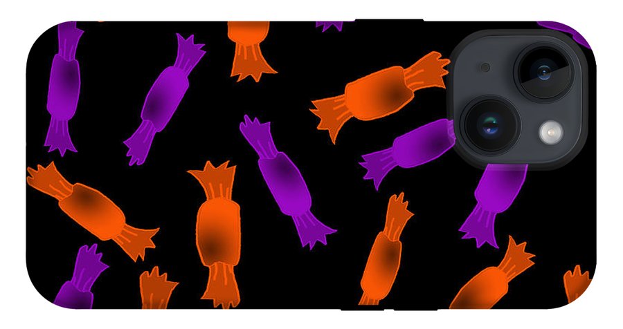 Halloween Candy On Black - Phone Case