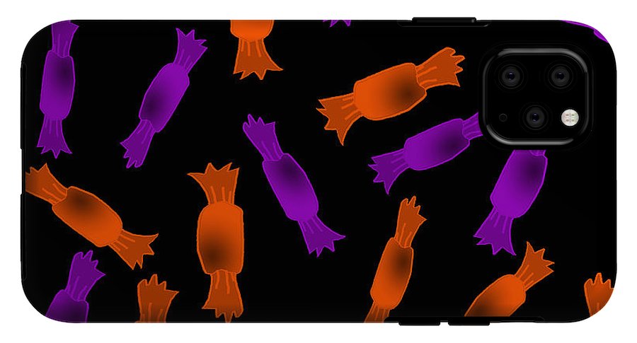 Halloween Candy On Black - Phone Case