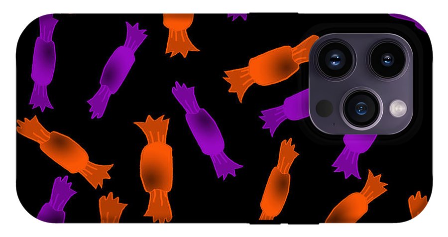 Halloween Candy On Black - Phone Case