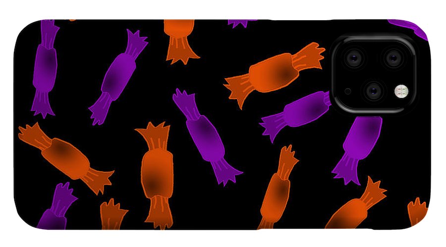 Halloween Candy On Black - Phone Case