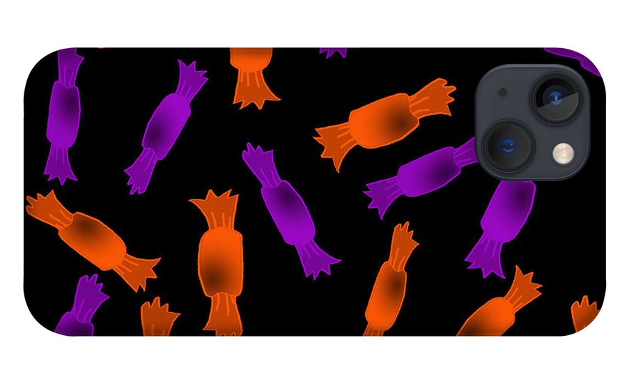 Halloween Candy On Black - Phone Case