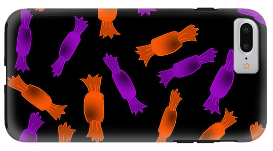 Halloween Candy On Black - Phone Case