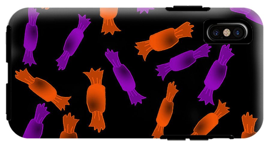 Halloween Candy On Black - Phone Case