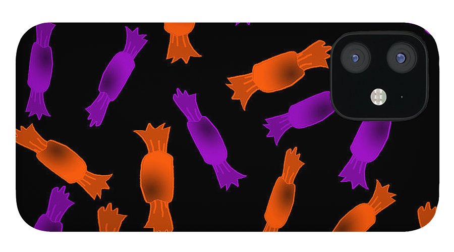 Halloween Candy On Black - Phone Case