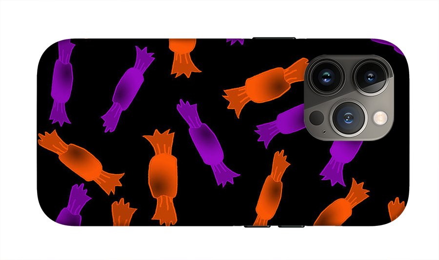 Halloween Candy On Black - Phone Case