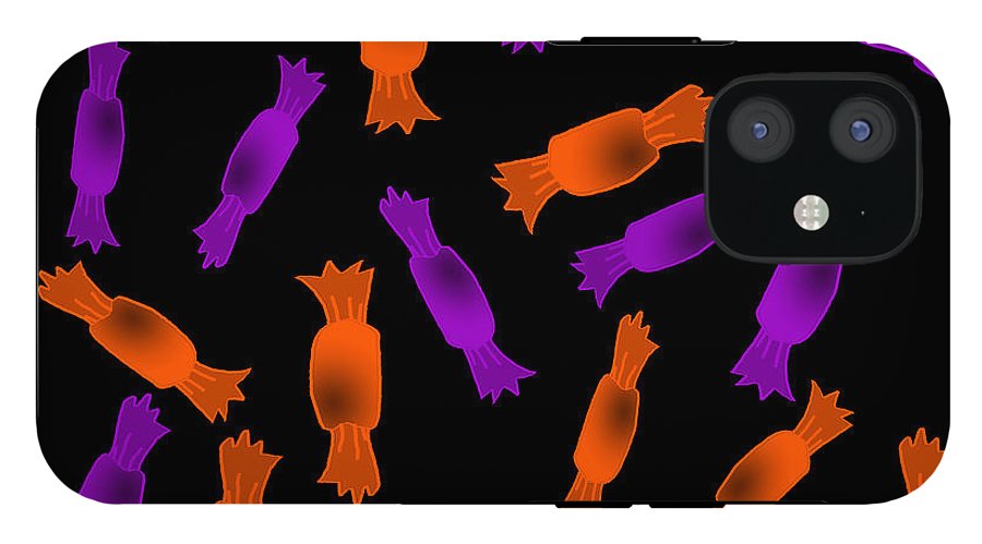 Halloween Candy On Black - Phone Case