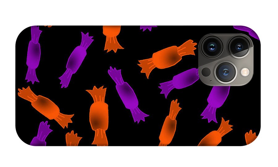 Halloween Candy On Black - Phone Case