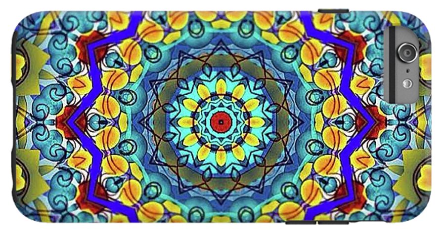 Hand Drawn Sea Green With Swirls Kaleidoscope - Phone Case