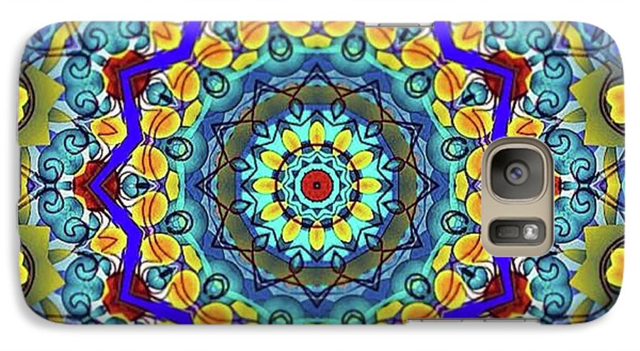 Hand Drawn Sea Green With Swirls Kaleidoscope - Phone Case