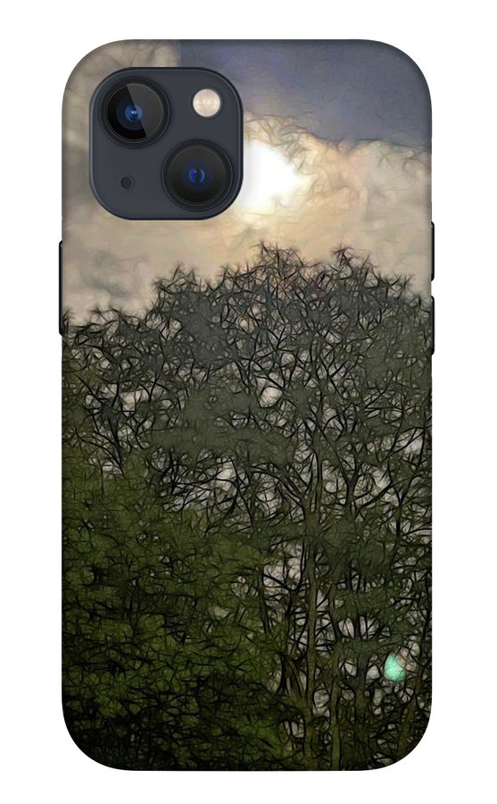 Harvest Moon Over Trees - Phone Case
