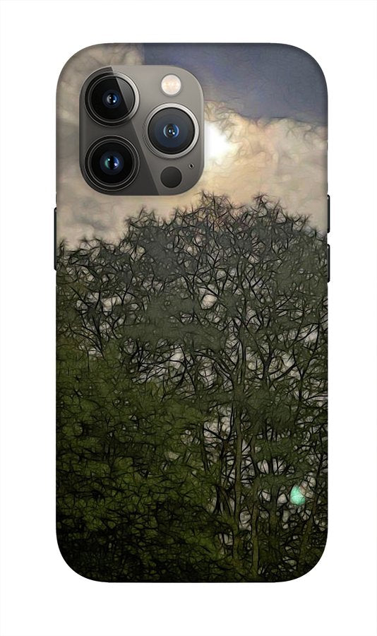 Harvest Moon Over Trees - Phone Case