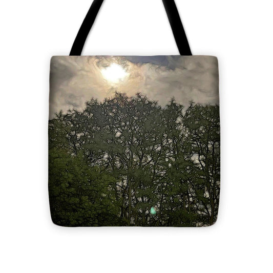 Harvest Moon Over Trees - Tote Bag