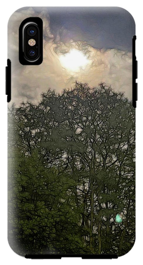 Harvest Moon Over Trees - Phone Case