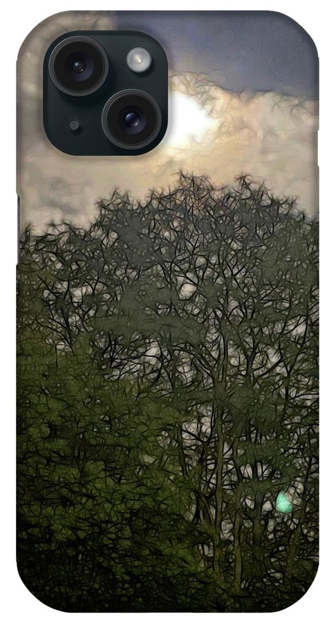 Harvest Moon Over Trees - Phone Case