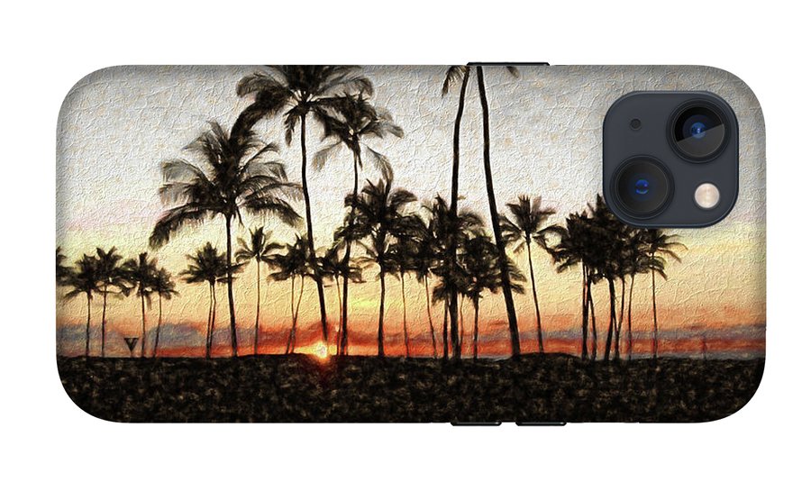 Hawaiian Sunset Rock Painting - Phone Case