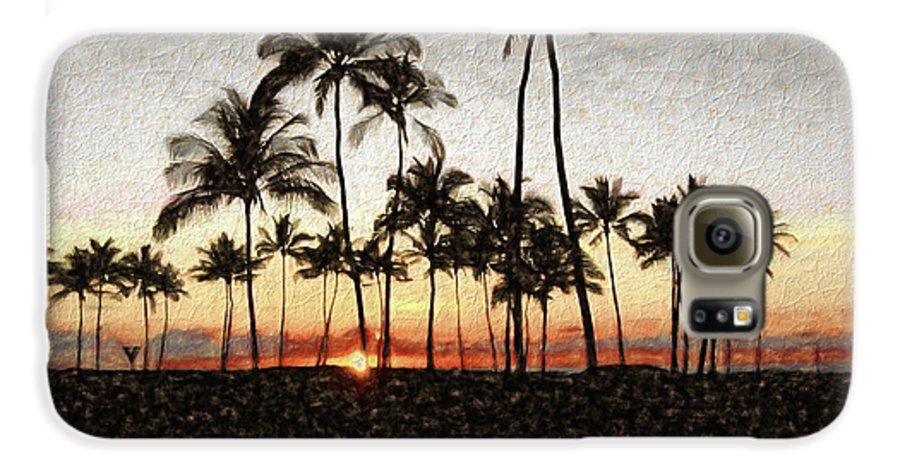 Hawaiian Sunset Rock Painting - Phone Case