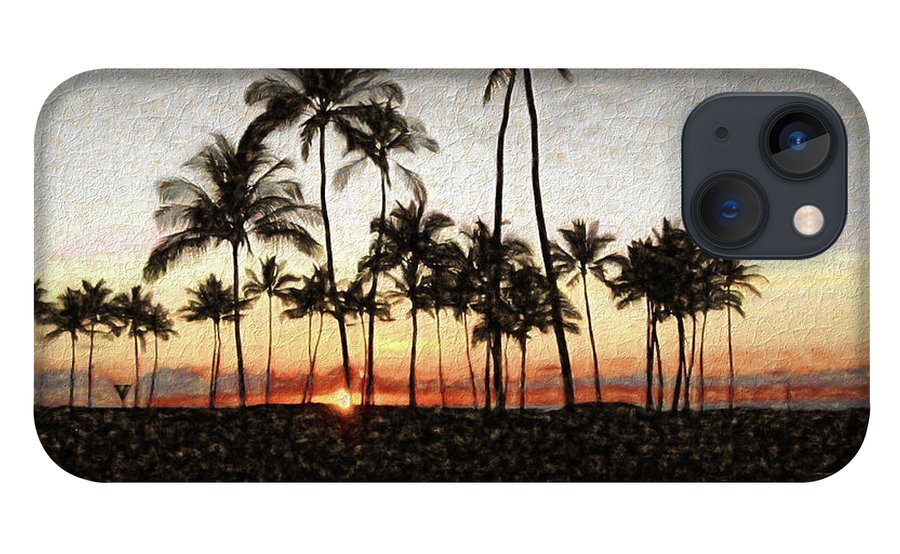 Hawaiian Sunset Rock Painting - Phone Case