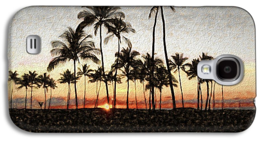 Hawaiian Sunset Rock Painting - Phone Case