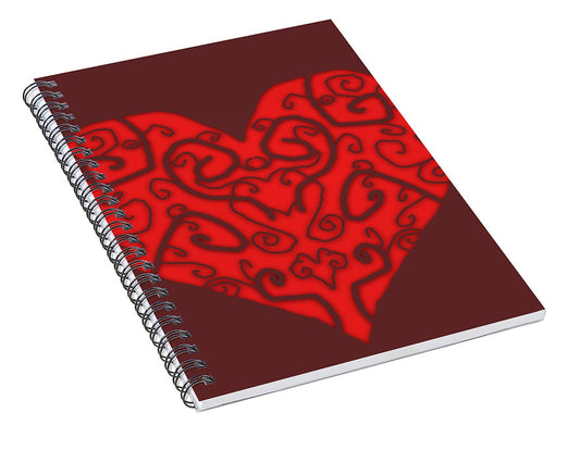 Heart Swirls - Spiral Notebook