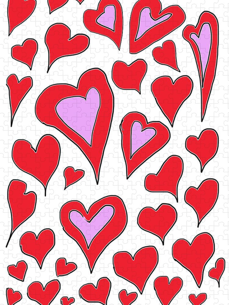 Hearts Drawing - Puzzle