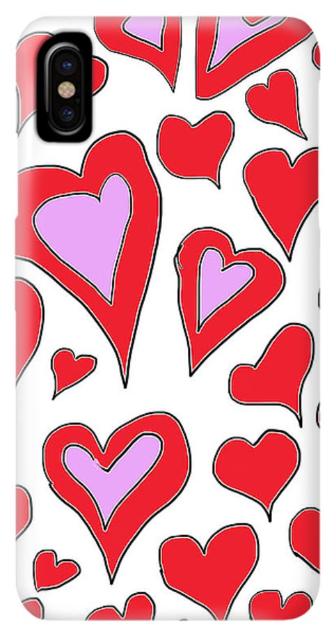 Hearts Drawing - Phone Case