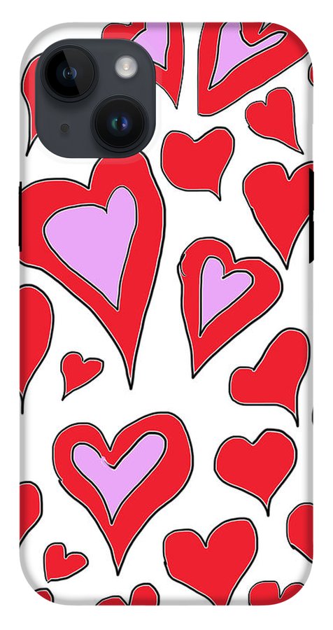 Hearts Drawing - Phone Case