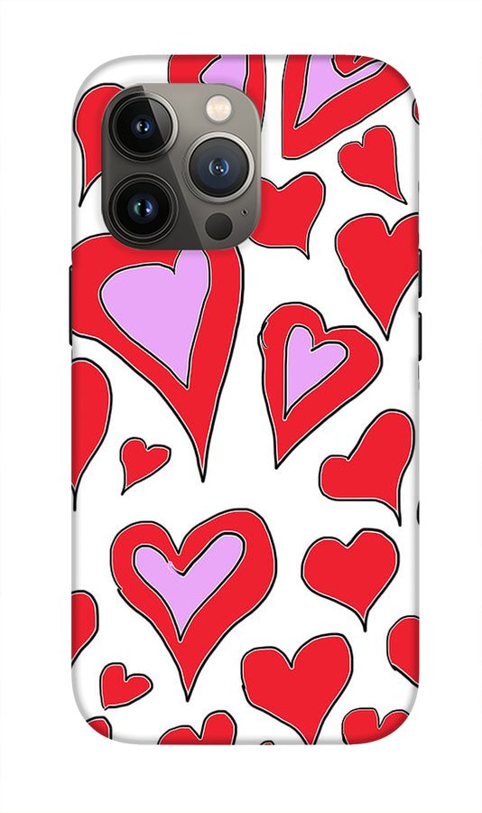 Hearts Drawing - Phone Case