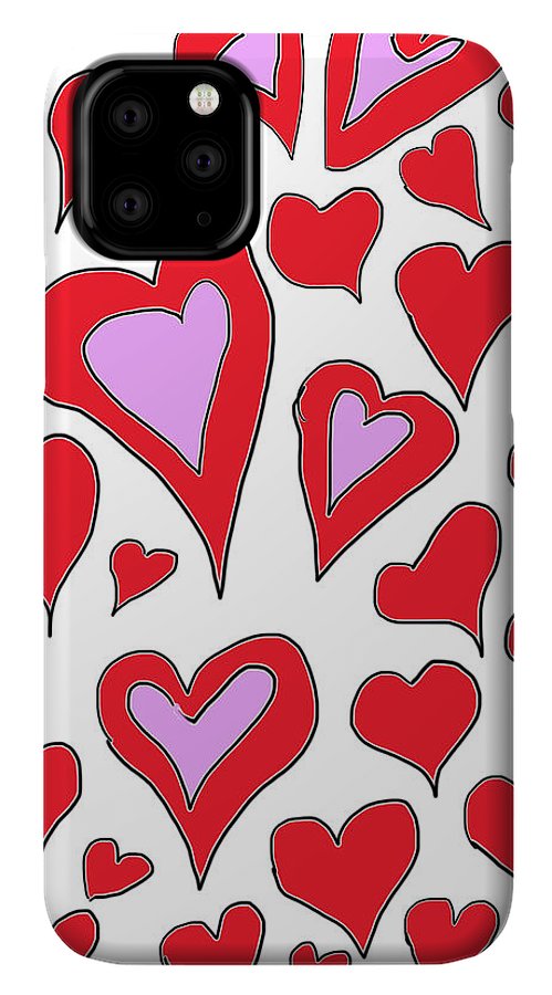 Hearts Drawing - Phone Case