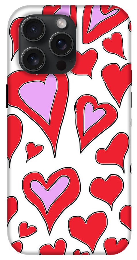 Hearts Drawing - Phone Case