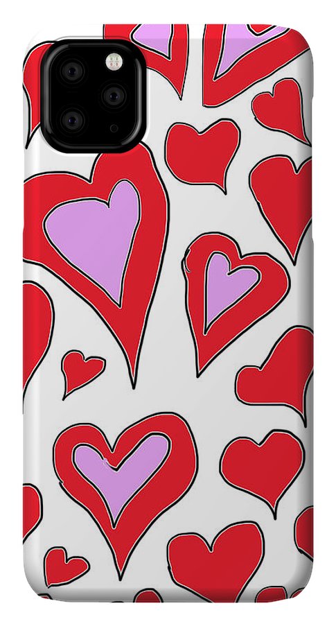 Hearts Drawing - Phone Case