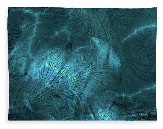 I gOt Memories Blue Metallic Abstract - Blanket