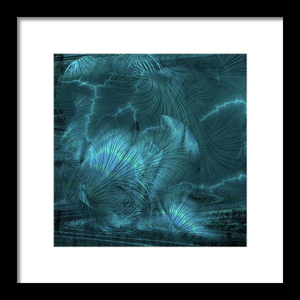 I gOt Memories Blue Metallic Abstract - Framed Print