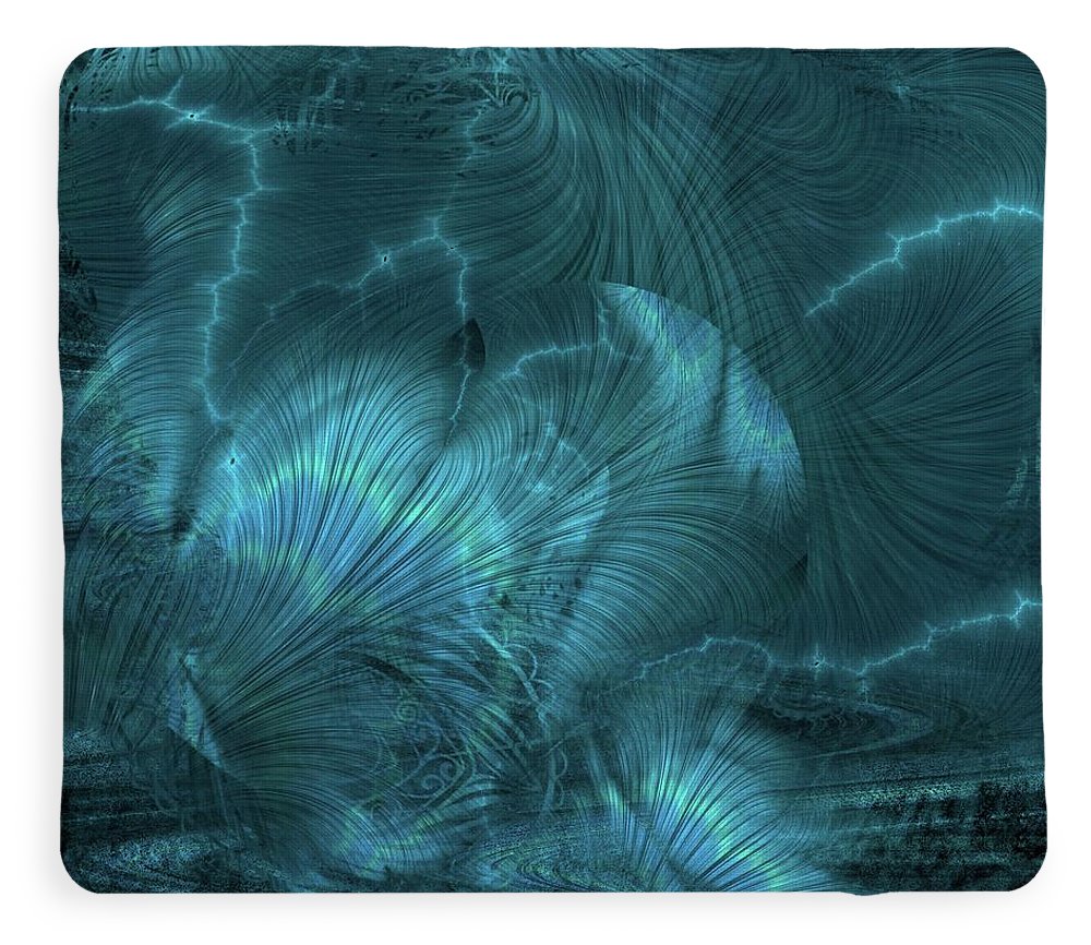 I gOt Memories Blue Metallic Abstract - Blanket