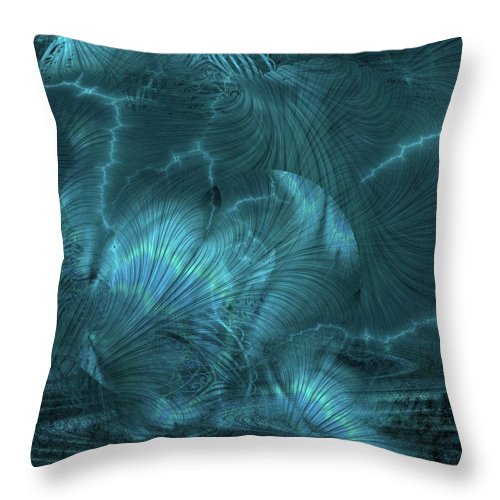 I gOt Memories Blue Metallic Abstract - Throw Pillow