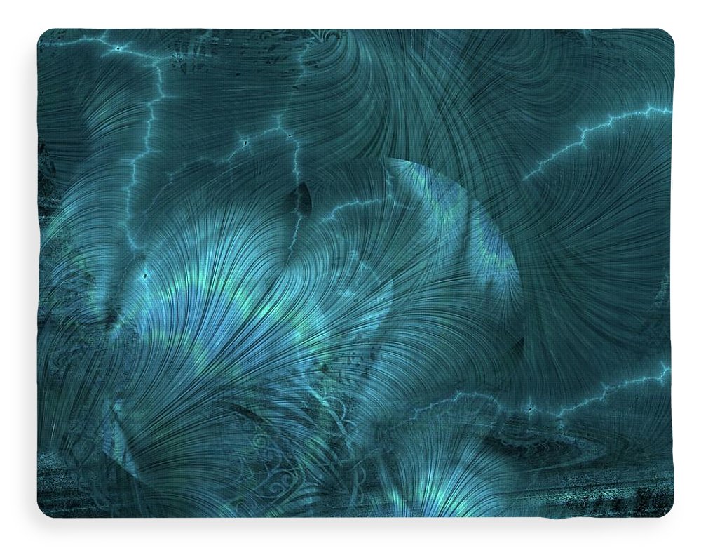 I gOt Memories Blue Metallic Abstract - Blanket