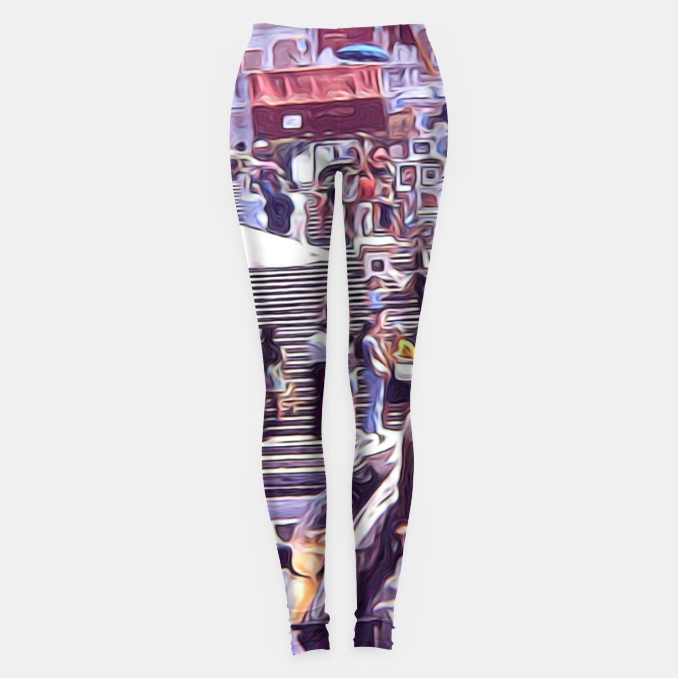 Vintage Art Market On The Steps Leggings