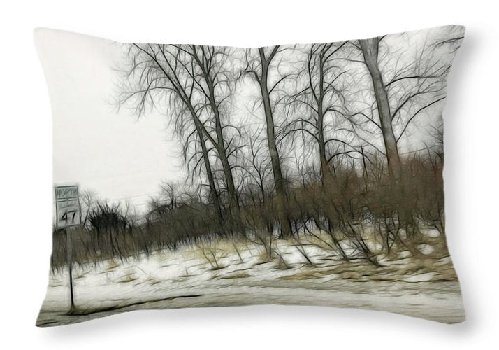 January Roadside - Throw Pillow