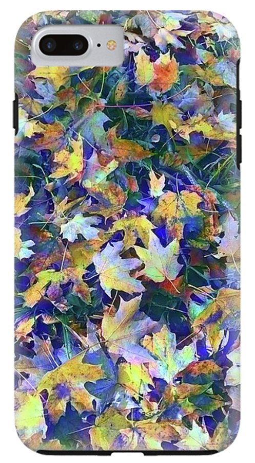 Late Fall Leaves in Blue - Phone Case